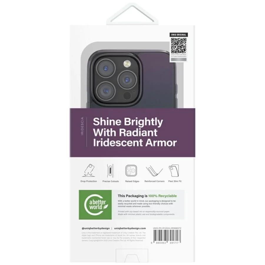 Etui UNIQ Iridescia Magclick Charging na iPhone 16 Pro - czarny