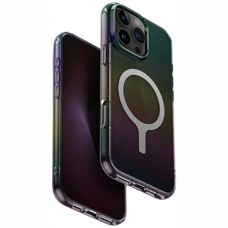 Etui UNIQ Iridescia Magclick Charging na iPhone 16 Pro Max - czarny