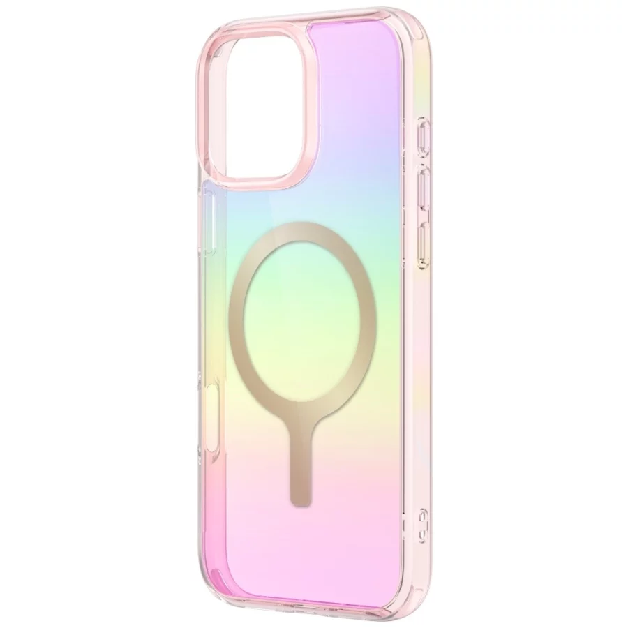 Etui UNIQ Iridescia Magclick Charging na iPhone 16 Pro Max - różowy