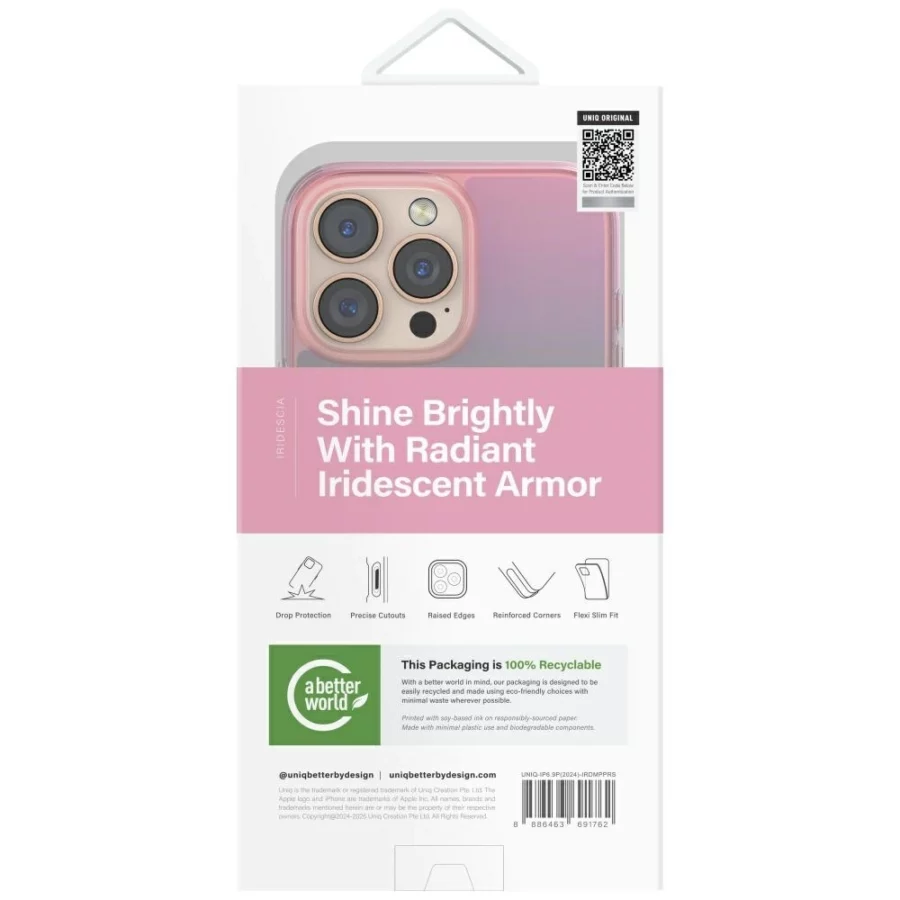 Etui UNIQ Iridescia Magclick Charging na iPhone 16 Pro Max - różowy