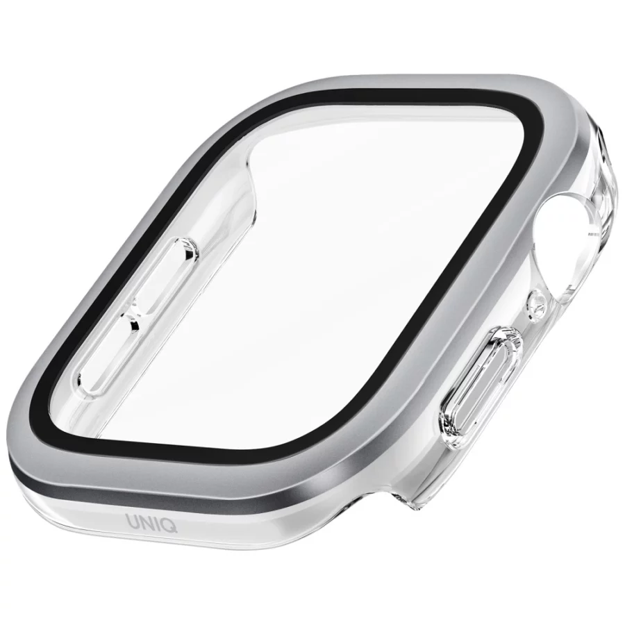 Etui ze szkłem hartowanym UNIQ Voute na Apple Watch 10 42 mm - srebrne