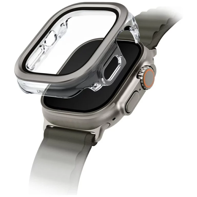 Etui ze szkłem hartowanym UNIQ Voute na Apple Watch Ultra 49 mm - srebrne