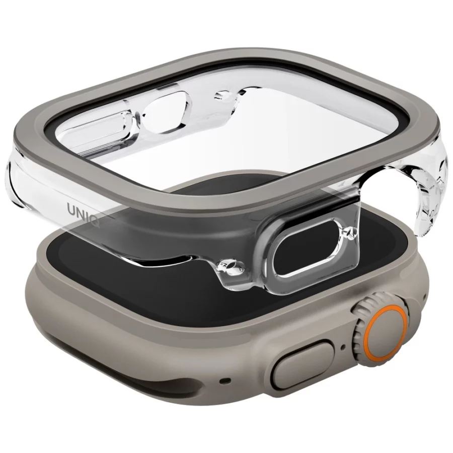 Etui ze szkłem hartowanym UNIQ Voute na Apple Watch Ultra 49 mm - srebrne