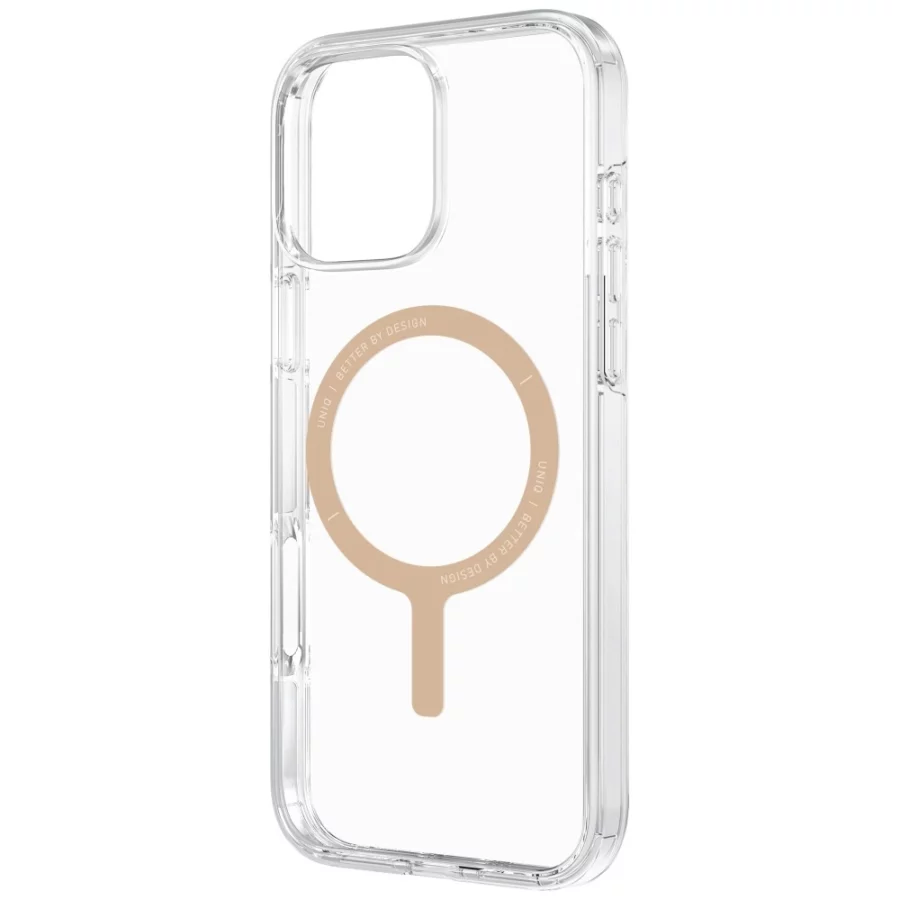 Etui UNIQ Clario Magclick Charging na iPhone 16 Pro Max - przezroczysto-złote