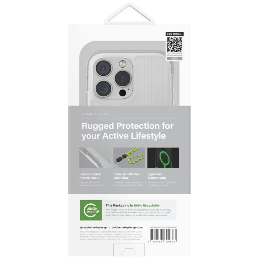 Etui UNIQ Combat Active Magclick Charging na iPhone 16 Pro - białe