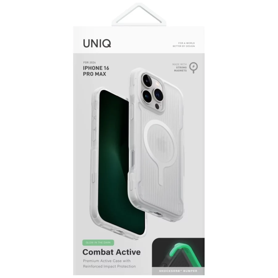 Etui UNIQ Combat Active Magclick Charging na iPhone 16 Pro Max - białe