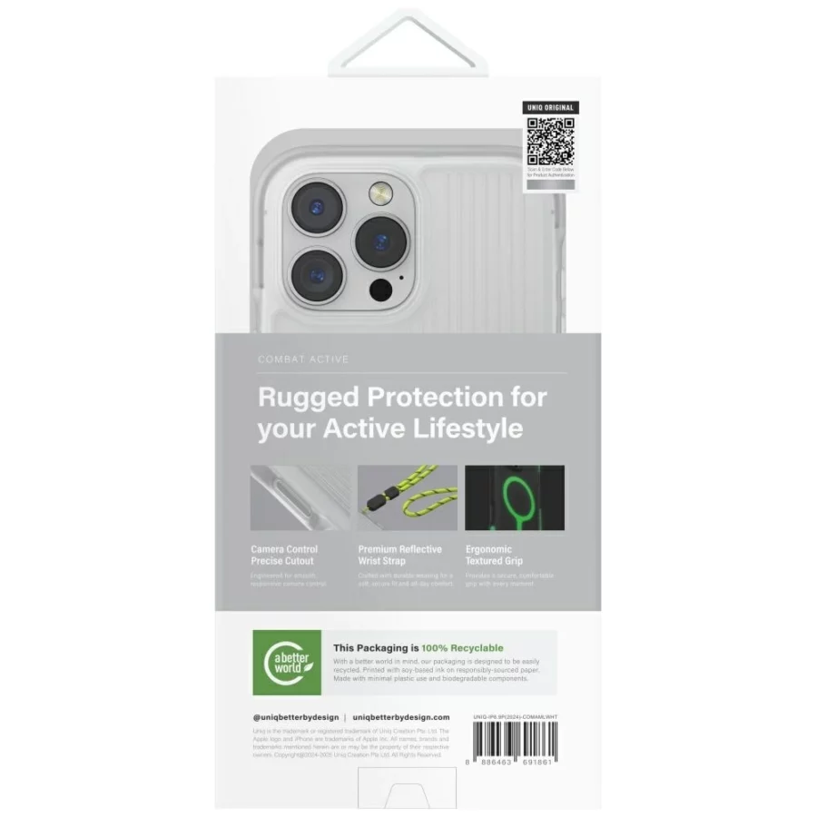 Etui UNIQ Combat Active Magclick Charging na iPhone 16 Pro Max - białe