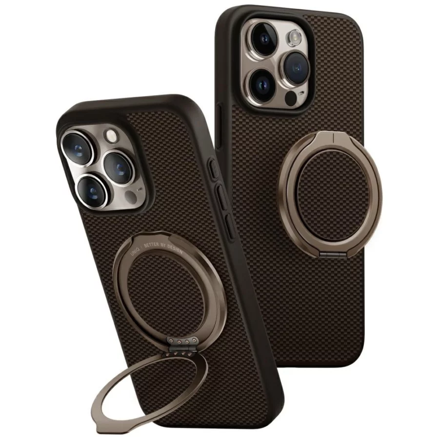 Etui UNIQ Keva Air Magclick Charging GripFit na iPhone 16 Pro - brązowe