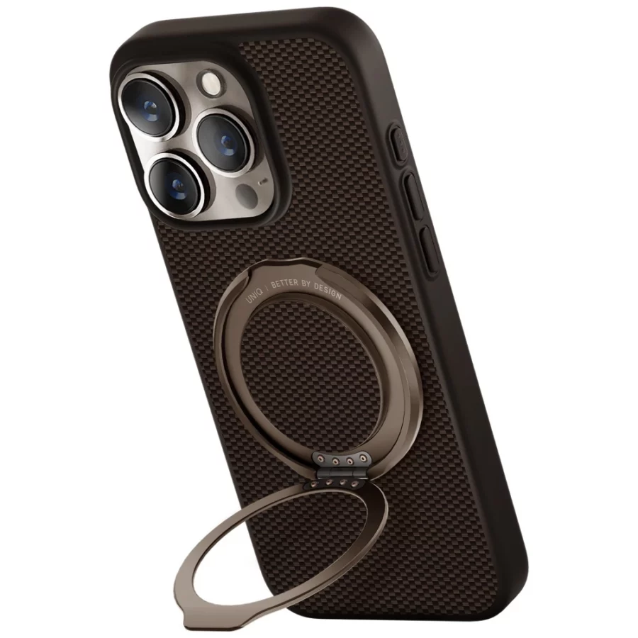 Etui UNIQ Keva Air Magclick Charging GripFit na iPhone 16 Pro - brązowe