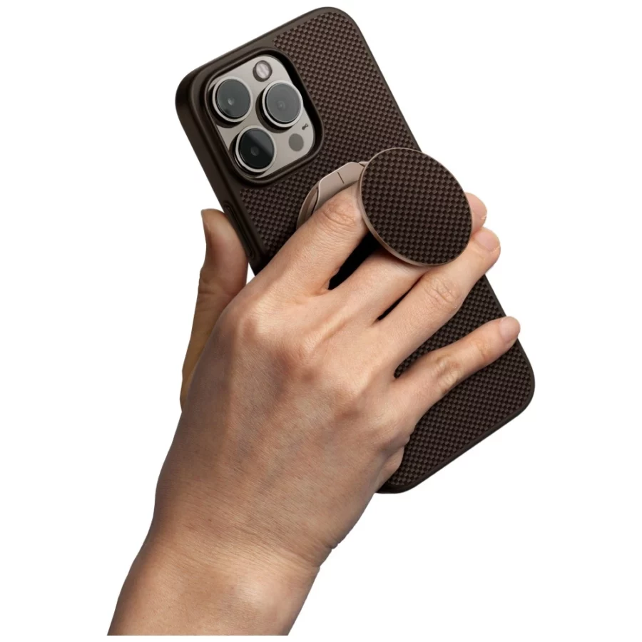 Etui UNIQ Keva Air Magclick Charging GripFit  na iPhone 16 Pro Max - brązowe