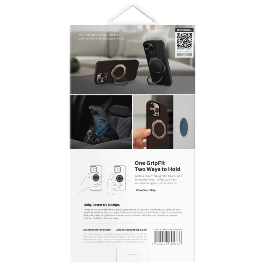 Etui UNIQ Keva Air Magclick Charging GripFit  na iPhone 16 Pro Max - brązowe