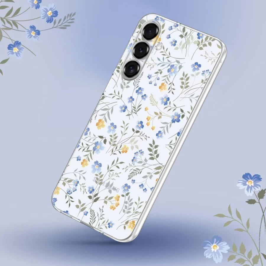 Etui Tech-Protect FlexAir na Samsung Galaxy A56 5G - stokrotki z liśćmi