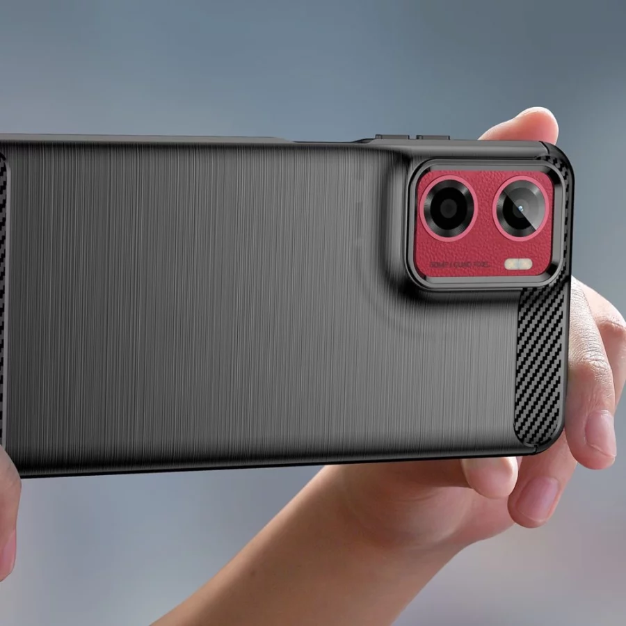 Etui Tech-Protect TPUCarbon na Motorola Moto G05 / E15 - czarne