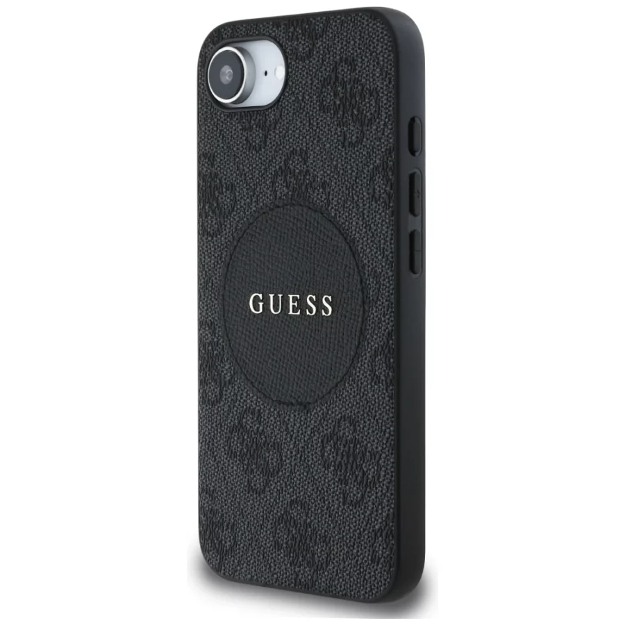 Etui Guess 4G Circle Classic Logo MagSafe na iPhone 16e - czarne