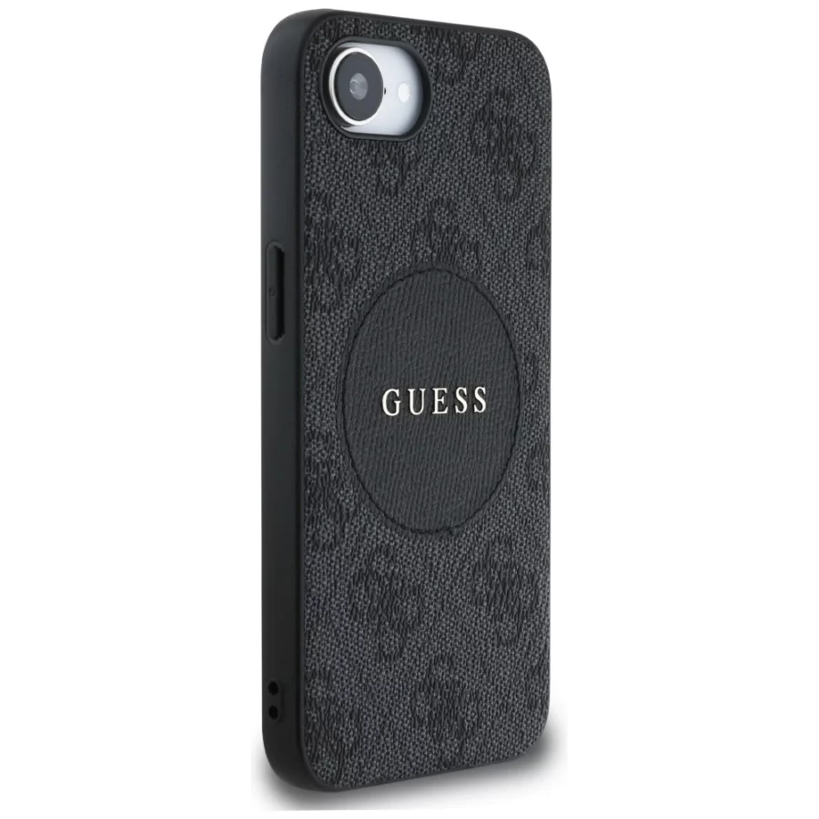 Etui Guess 4G Circle Classic Logo MagSafe na iPhone 16e - czarne