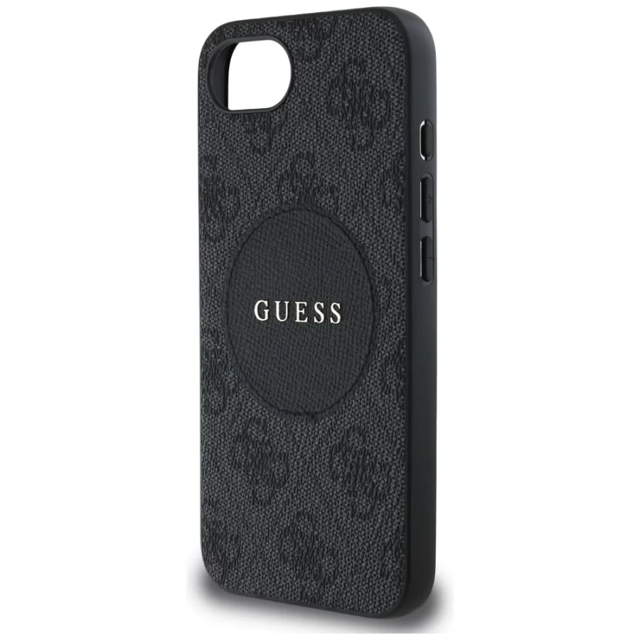 Etui Guess 4G Circle Classic Logo MagSafe na iPhone 16e - czarne
