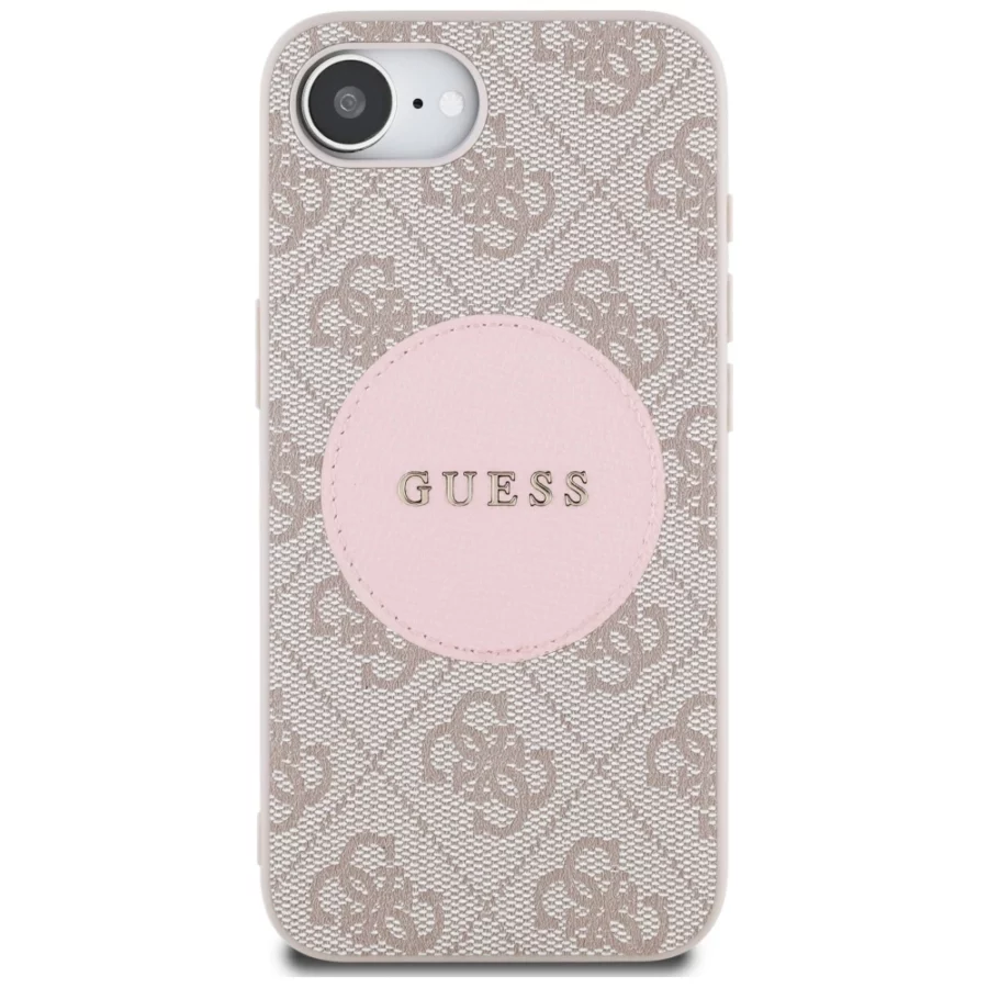 Etui Guess 4G Circle Classic Logo MagSafe na iPhone 16e - różowe