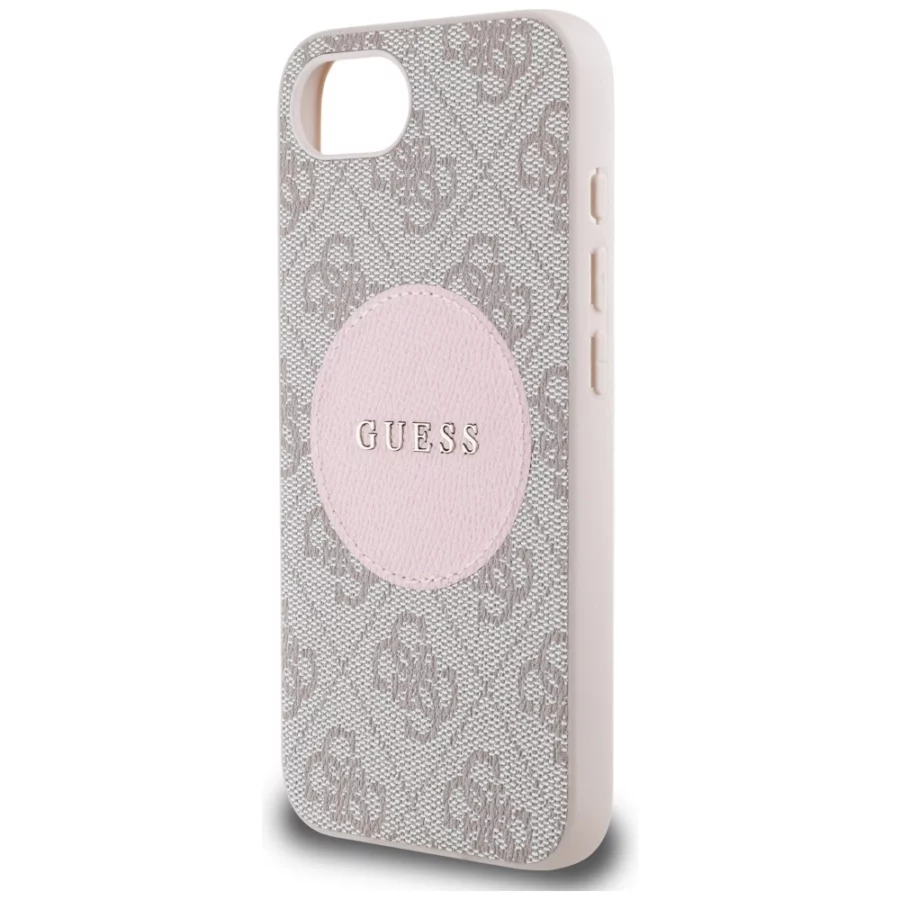 Etui Guess 4G Circle Classic Logo MagSafe na iPhone 16e - różowe