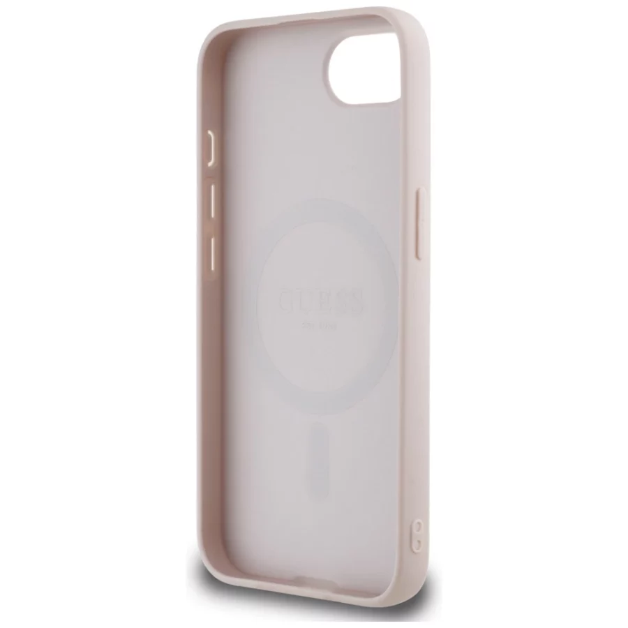 Etui Guess 4G Circle Classic Logo MagSafe na iPhone 16e - różowe