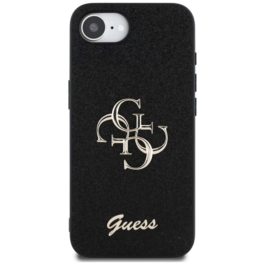 Etui Guess Fixed Glitter Big 4G na iPhone 16e - czarne
