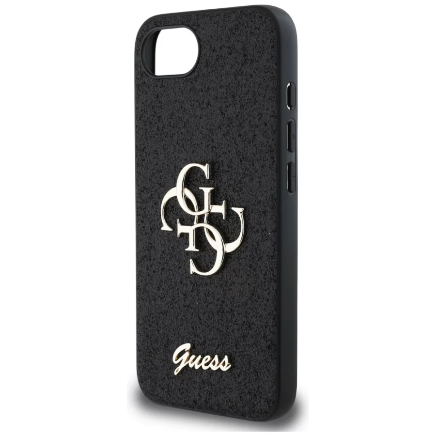 Etui Guess Fixed Glitter Big 4G na iPhone 16e - czarne