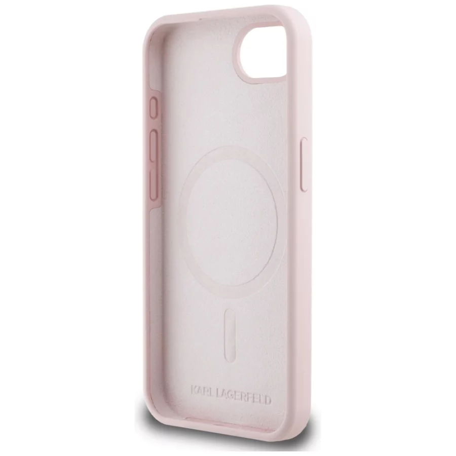 Etui Karl Lagerfeld Silicone Karl&Choupette Heads MagSafe na iPhone 16e - różowe