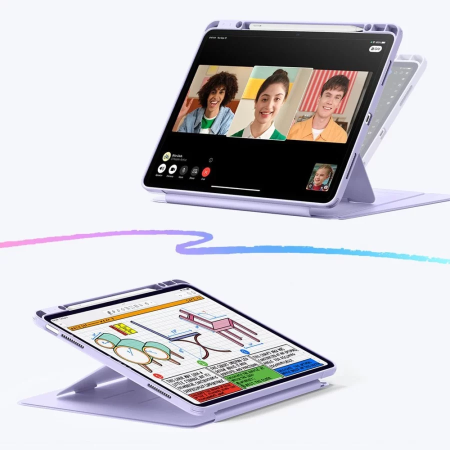 Etui ESR Flip Hybrid na iPad Air 13" (2024/2025/2026) - fioletowe