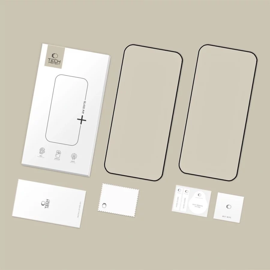 Szkło hartowane Tech-Protect Glass Fit+ 2-pack na Nothing Phone 3A / 3A Pro - czarne