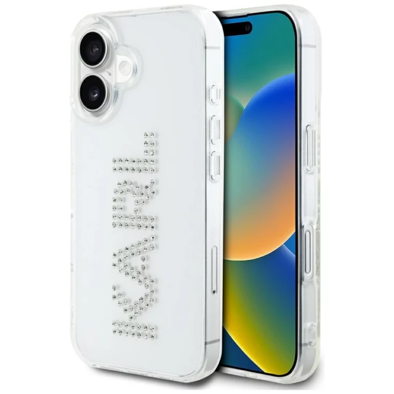 Etui Karl Lagerfeld IML Rhinestones Logo na iPhone 16 - przezroczyste