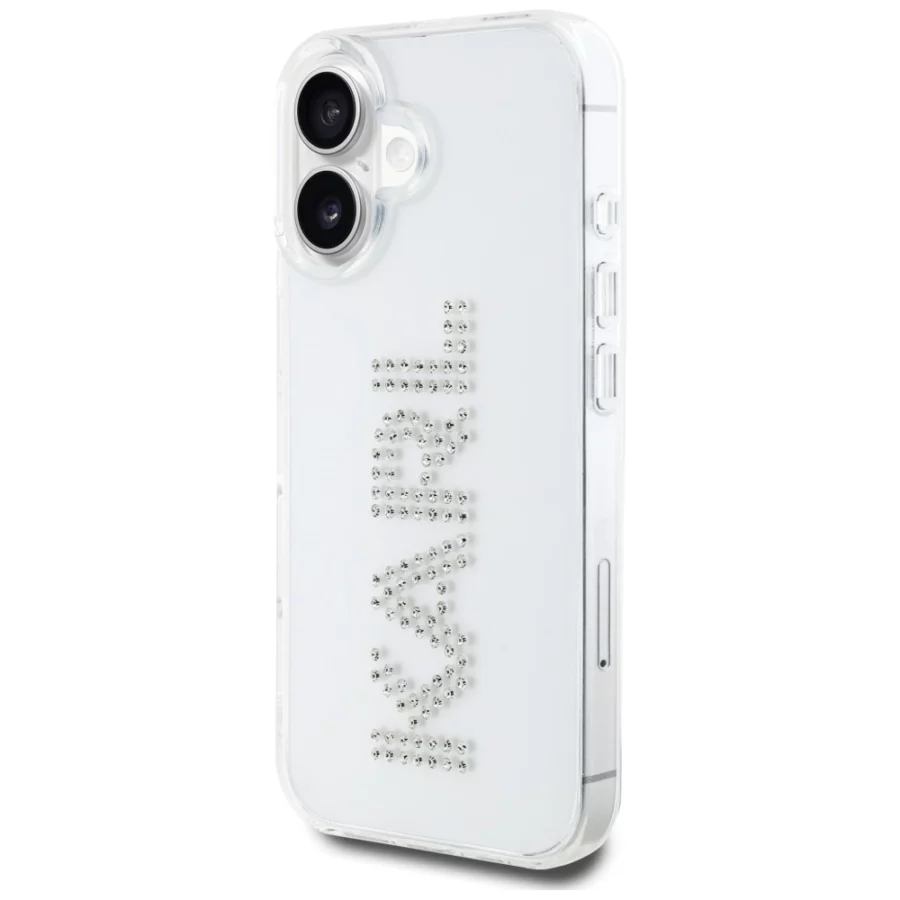 Etui Karl Lagerfeld IML Rhinestones Logo na iPhone 16 - przezroczyste