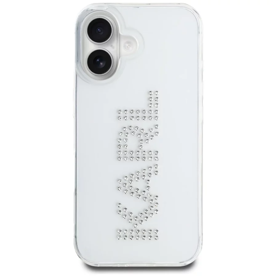Etui Karl Lagerfeld IML Rhinestones Logo na iPhone 16 - przezroczyste