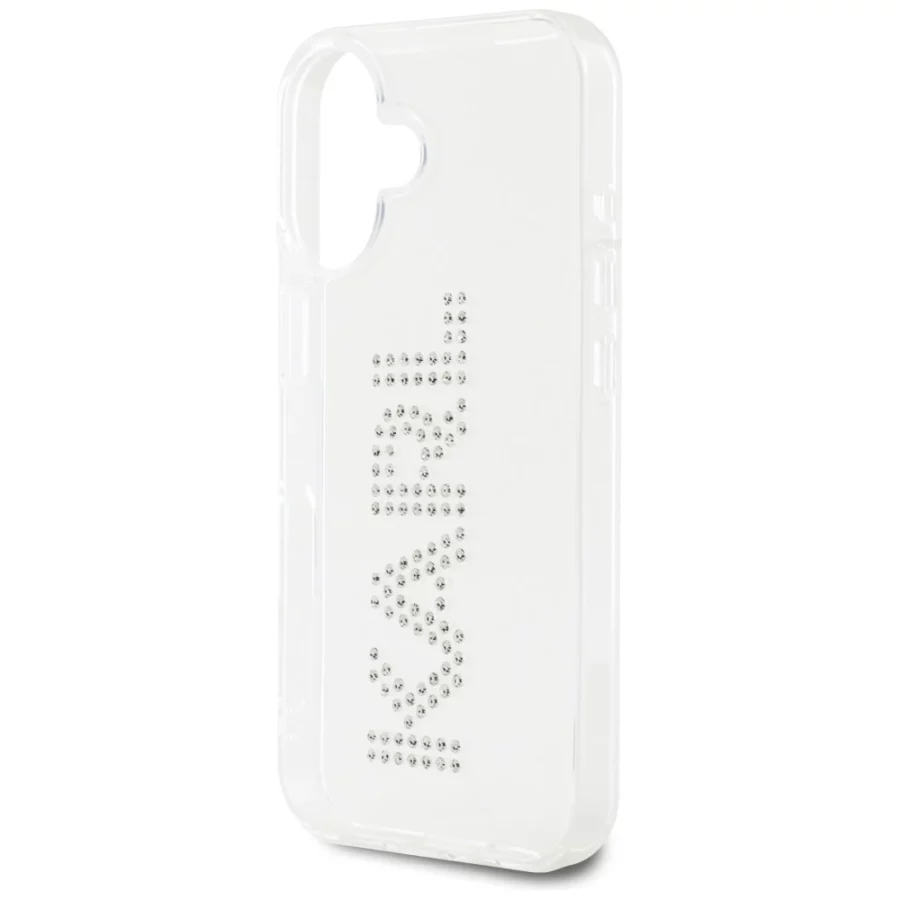 Etui Karl Lagerfeld IML Rhinestones Logo na iPhone 16 - przezroczyste