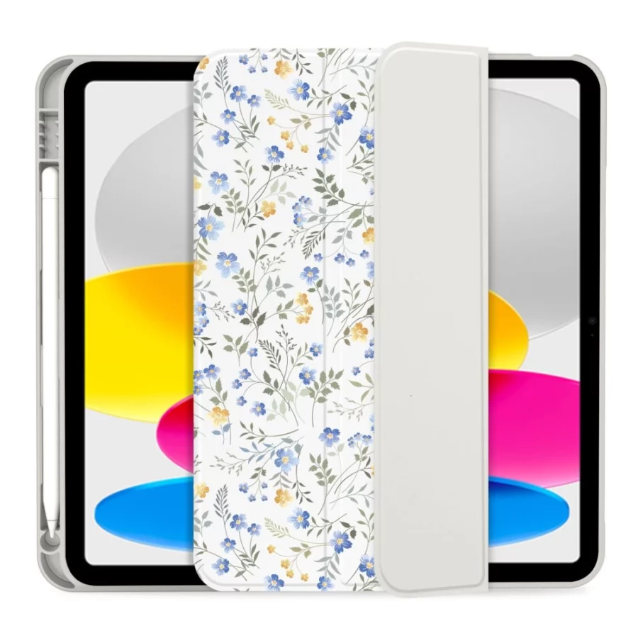 Etui Tech-Protect SC Pen na iPad 10.9" 2022 (10 gen.) / 11" 2025 (11 gen.) - stokrotki z liśćmi