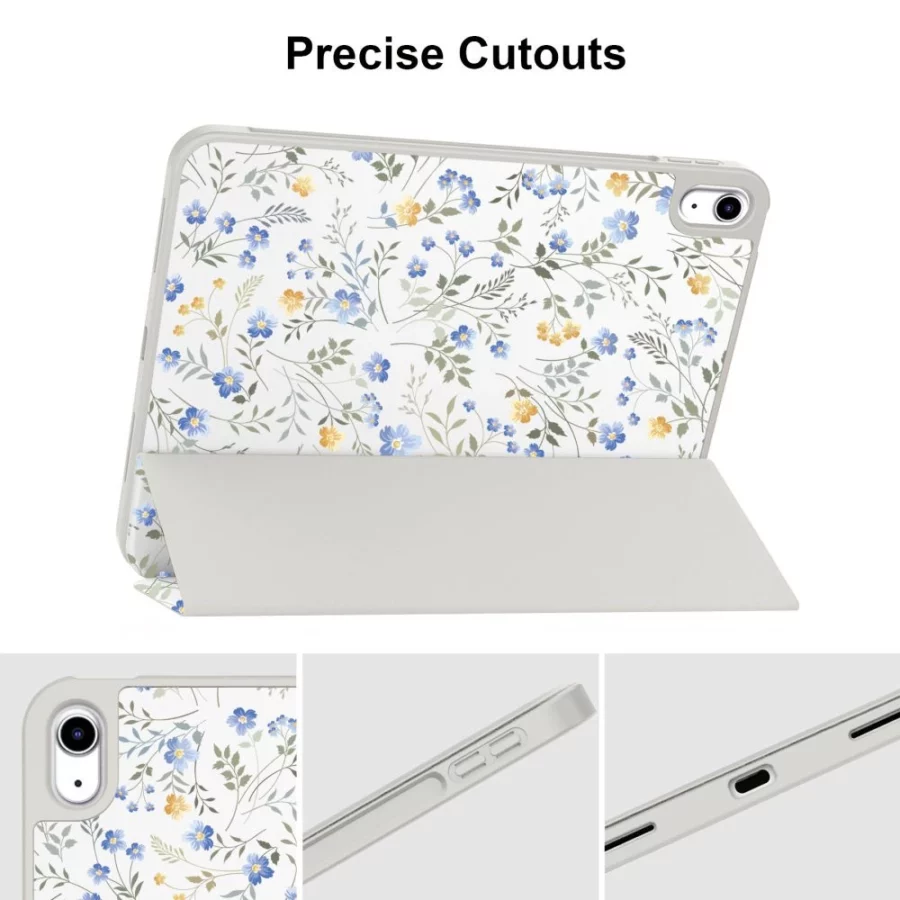 Etui Tech-Protect SC Pen na iPad 10.9" 2022 (10 gen.) / 11" 2025 (11 gen.) - stokrotki z liśćmi