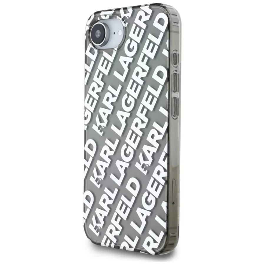 Etui Karl Lagerfeld IML Repeat Logo na iPhone 16e - srebrne