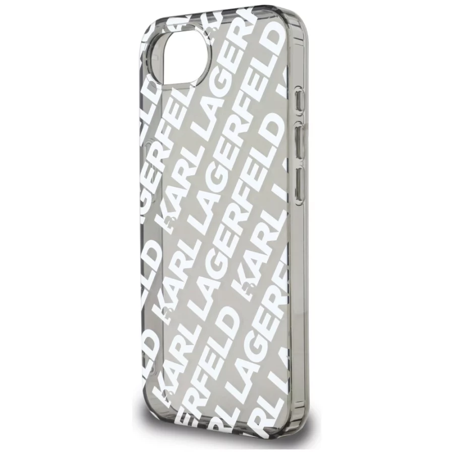 Etui Karl Lagerfeld IML Repeat Logo na iPhone 16e - srebrne