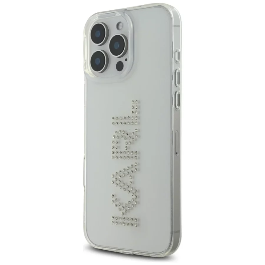 Etui Karl Lagerfeld IML Rhinestones Logo na iPhone 16 Pro - przezroczyste