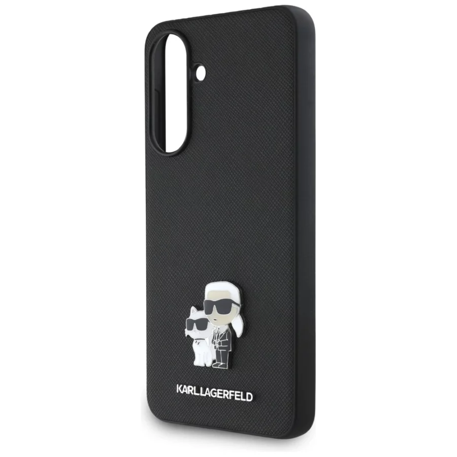 Etui Karl Lagerfeld Saffiano w/ K&C Metal Logo na Samsung Galaxy A56 - czarne