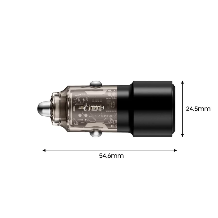 Ładowarka samochodowa CC03 2-porty PD75W - czarna