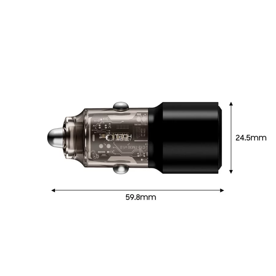 Ładowarka samochodowa CC03 2-porty PD100W - czarna