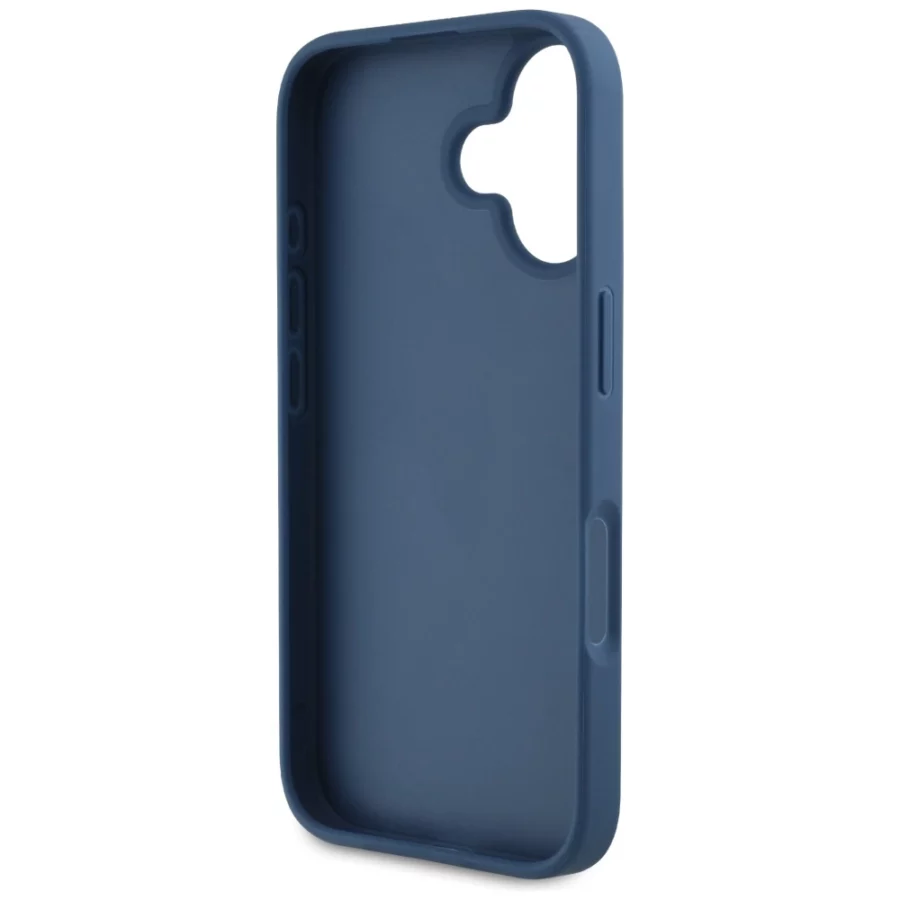 Etui Guess Grained Roses Big 4G logo na iPhone 16 - niebieskie