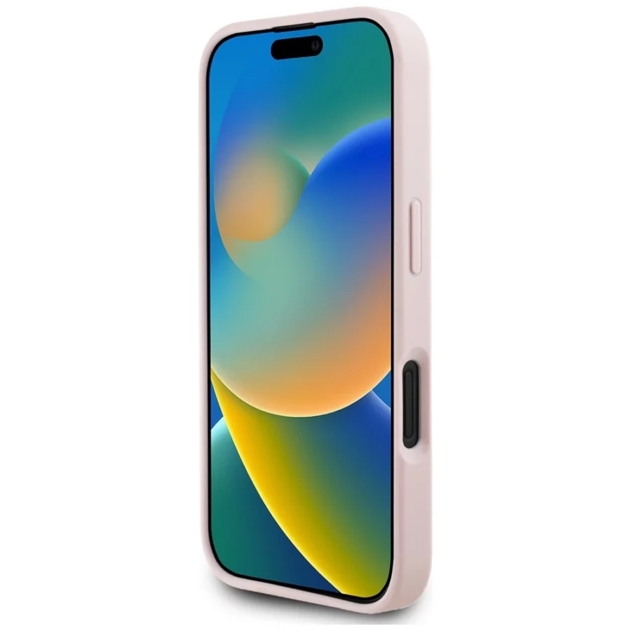 Etui Guess Grained Roses Big 4G logo na iPhone 16 - różowe
