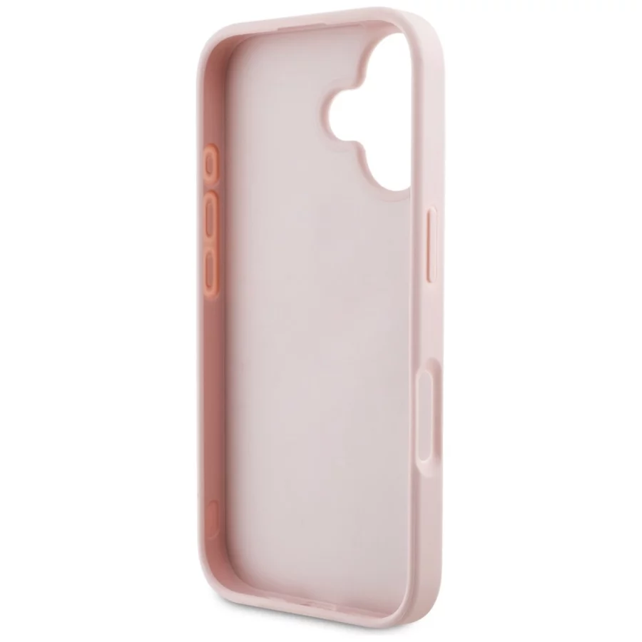 Etui Guess Grained Roses Big 4G logo na iPhone 16 - różowe