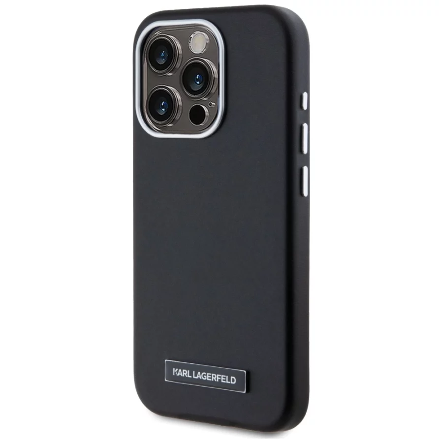 Etui Karl Lagerfeld FW Metal Plate MagSafe na iPhone 15 Pro Max - czarne