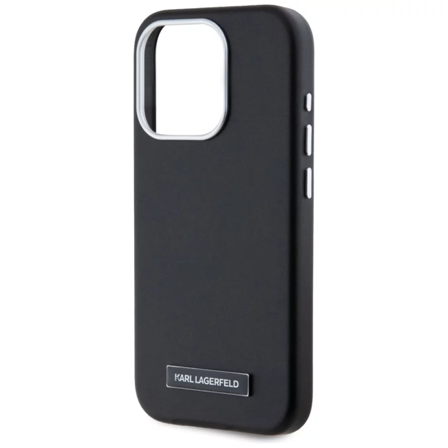 Etui Karl Lagerfeld FW Metal Plate MagSafe na iPhone 15 Pro Max - czarne