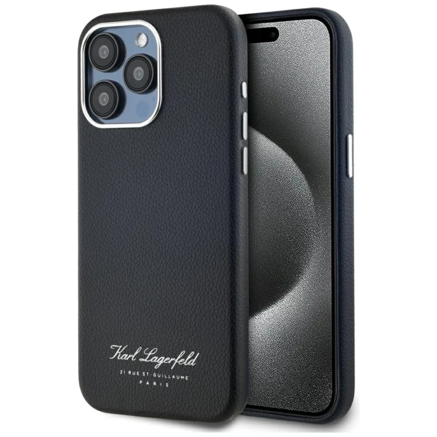 Etui Karl Lagerfeld hotel RSG na iPhone 15 Pro - czarne