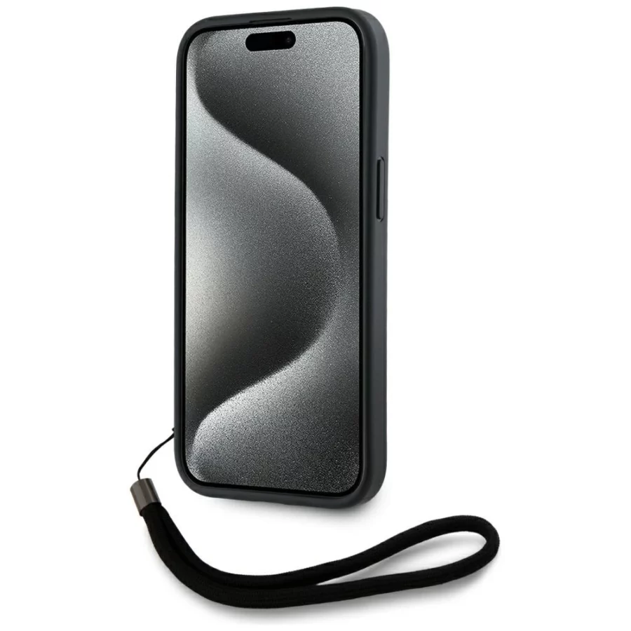 Etui Karl Lagerfeld Saffiano Athleisure Stripes Cord na iPhone 15 Pro - czerwone