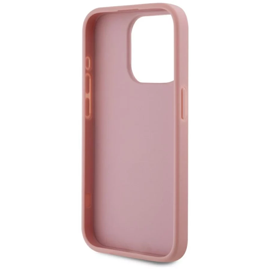 Etui Karl Lagerfeld Wrinkled Metal Signature na iPhone 15 Pro - różowe