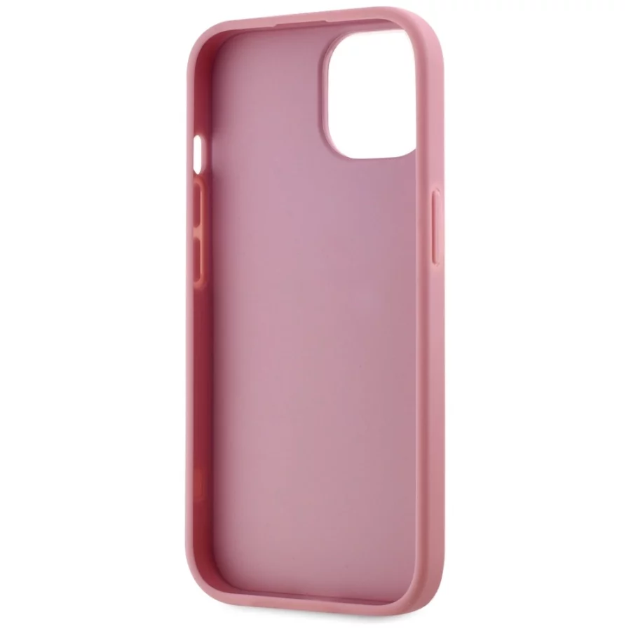 Etui Karl Lagerfeld Wrinkled Metal Signature na iPhone 15 - różowe