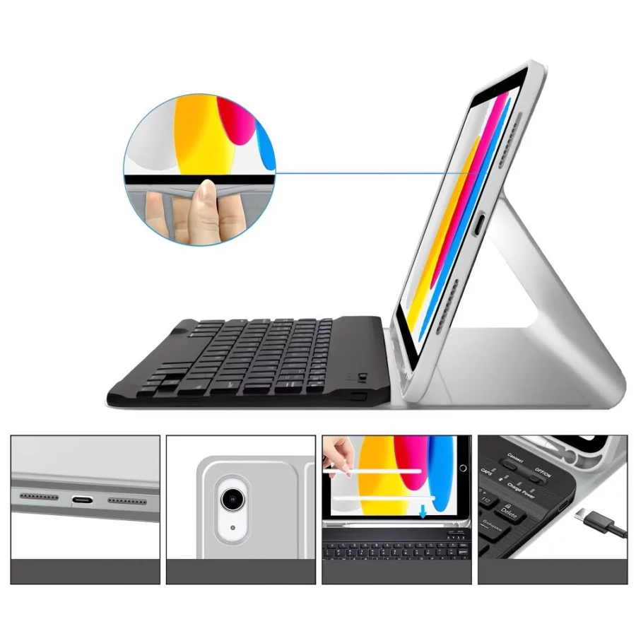 Etui Tech-Protect SC Pen + Keyboard na iPad 10.9" 2022 (10 gen.) / 11" 2025 (11 gen.) - szare